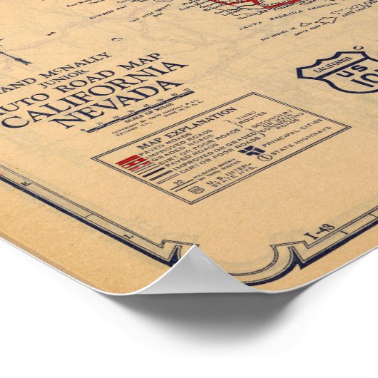 Californië, Nevada Poster (Hoek)