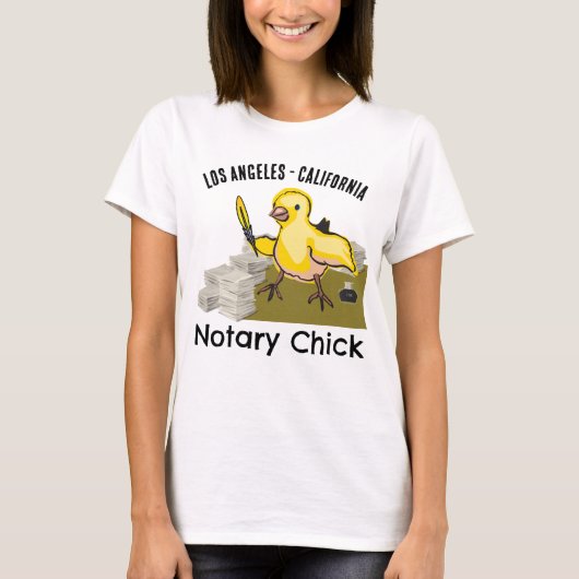 Californië notarchick Yellow Feather Quill T-shirt (Voorkant)