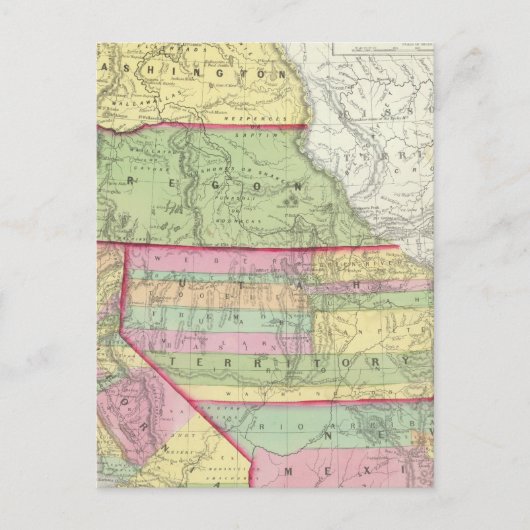 Californië, Oregon, Washington, Utah, New Mexico 3 Briefkaart (Voorkant)