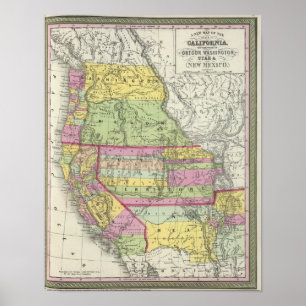 Californië, Oregon, Washington, Utah, New Mexico 8 Poster
