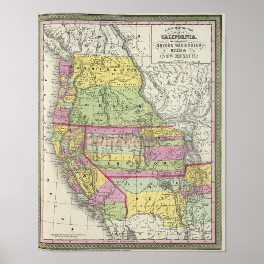 Californië, Oregon, Washington, Utah, New Mexico 8 Poster (Voorkant)