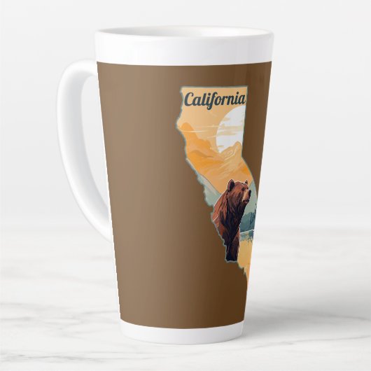 Californië Outline Beer Mountains Latte Mok (Linkerhoek)