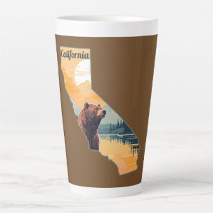 Californië Outline Beer Mountains Latte Mok