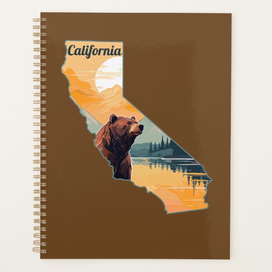 Californië Outline Beer Mountains Planner (Voorkant)