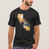 Californië Outline Beer Mountains T-shirt (Voorkant)