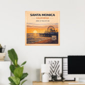 Californië Pacific Coast Eindpunt Route 66 Poster (Thuiskantoor)