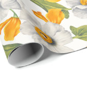 Californië pakt het witte daffodiepatroon op cadeaupapier (Rol Hoek)