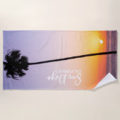 Californië Palm Tree Beach Sunset San Diego Strandlaken (Voorkant)