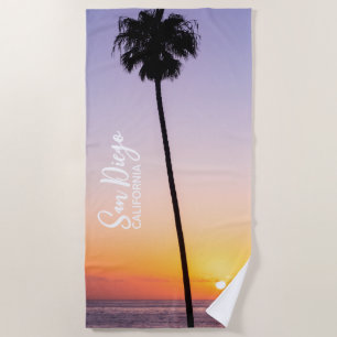 Californië Palm Tree Beach Sunset San Diego Strandlaken