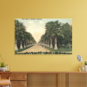 Californië-Palms langs weg Canvas Afdruk (Insitu (Woonkamer))
