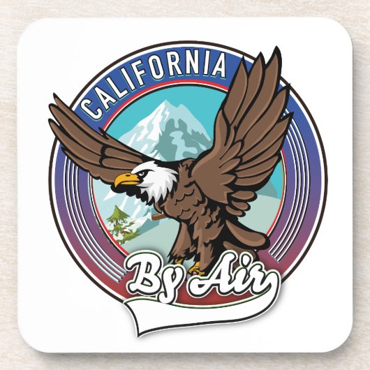 Californië Per vliegtuig reis patch Bier Onderzetter (Voorkant)