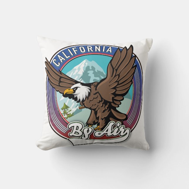 Californië Per vliegtuig reis patch  Kussen (Voorkant)