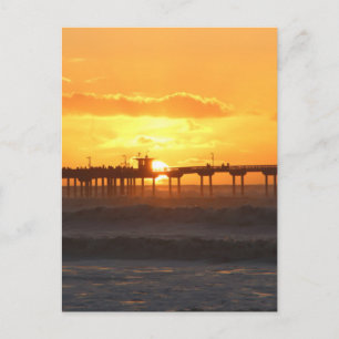 Californië Pier bij zonsondergang Briefkaart