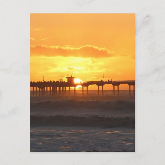 Californië Pier bij zonsondergang Briefkaart (Voorkant)