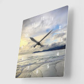 Californië Pismo Beach Dramatische Cloud Sunset Fo Vierkante Klok (Hoek)