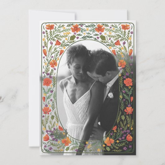 Californië Poppies Geïllustreerde Dinner Menu Kaar Kaart (Achterkant)