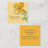 Californië Poppies Wildflower Waterverf Sinaasappe Vierkante Visitekaartje (Voorkant / Achterkant)