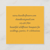 Californië Poppies Wildflower Waterverf Sinaasappe Vierkante Visitekaartje (Achterkant)