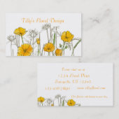 Californië Poppy Flower Visitekaartje Wildflower (Voorkant / Achterkant)