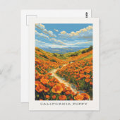Californië Poppy US Travel Briefkaart (Voorkant / Achterkant)