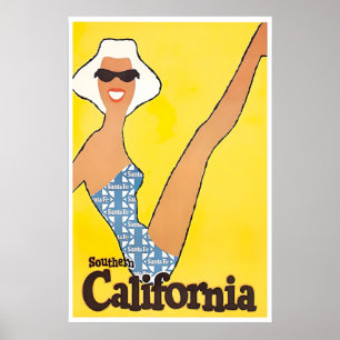 Californië Poster Zuid-Californië Reis Kunst