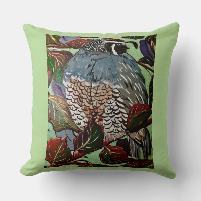 Californië Quail Pillow 1 Kussen (Voorkant)