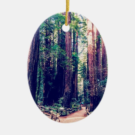 Californië Redwood Keramisch Ornament (Voorkant)