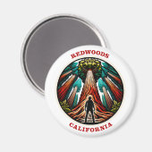 Californië Redwood Magneet (Voorkant / Achterkant)