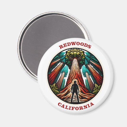 Californië Redwood Magneet (Voorkant / Achterkant)