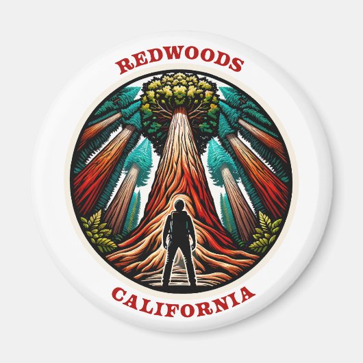 Californië Redwood Magneet (Voorkant)