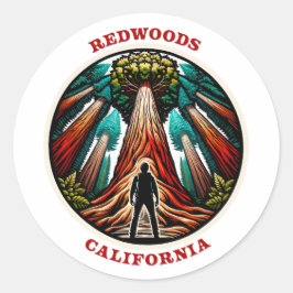 Californië Redwood Ronde Sticker