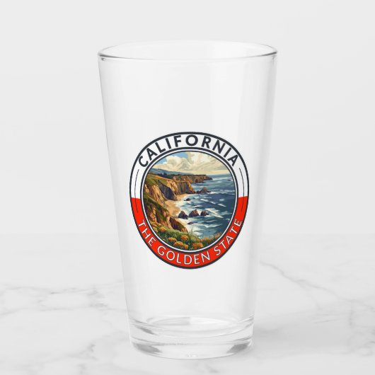 Californië Reis Kunstbadge Glas (Voorkant)