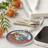Californië Reis Kunstbadge Sleutelhanger (Voorkant Rechts)