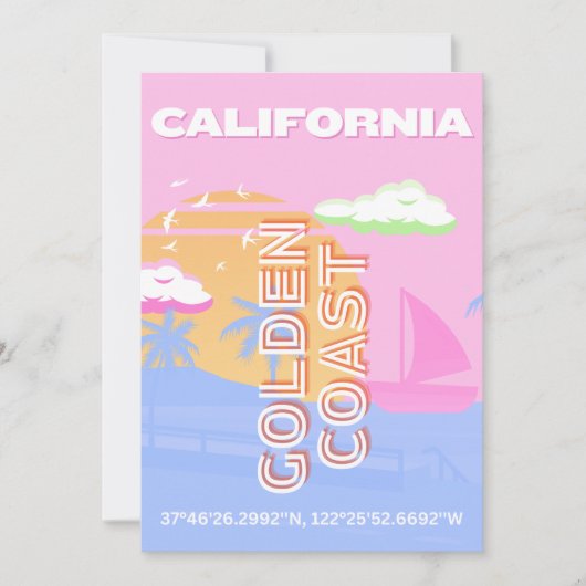 Californië, Reiskunst, Preppy Feestdagenkaart (Voorkant)