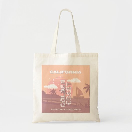 Californië, Reiskunst, Preppy, Pastel Tote Bag (Voorkant)