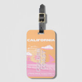 Californië, Reiskunst, Preppy, Preppy Reizen Bagagelabel (Voorkant (verticaal))