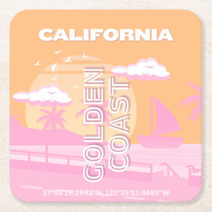 Californië, Reiskunst, Preppy, Preppy Reizen Kartonnen Onderzetters