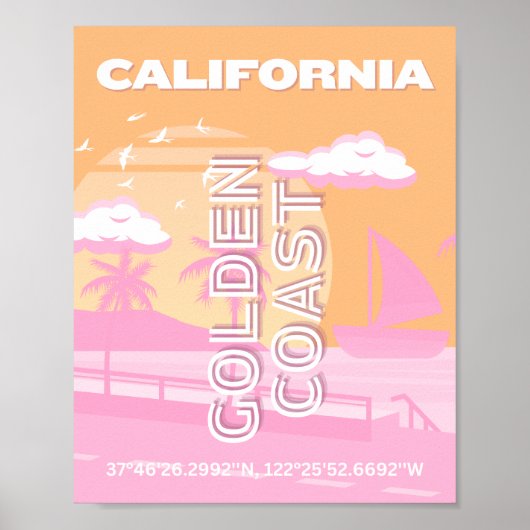 Californië, Reiskunst, Preppy, Preppy Reizen Poster (Voorkant)