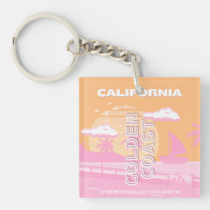 Californië, Reiskunst, Preppy, Preppy Reizen Sleutelhanger