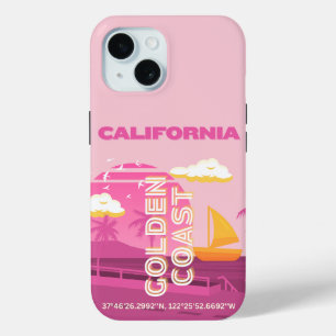 Californië, Reiskunst, Preppy, Roze iPhone 15 Case