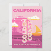 Californië, Reiskunst, Preppy, Roze Feestdagenkaart (Voorkant)