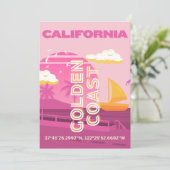 Californië, Reiskunst, Preppy, Roze Feestdagenkaart (Staand voorkant)