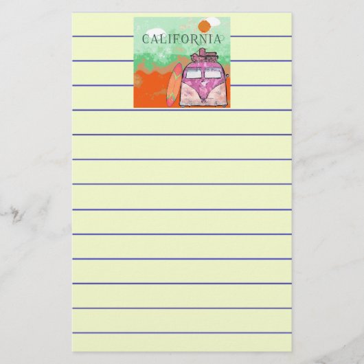 Californië Reisposter Briefpapier (Voorkant)