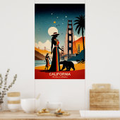 Californië: Reisposter voor The Land of Adventures Poster (Keuken)