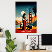 Californië: Reisposter voor The Land of Adventures Poster (Thuiskantoor)