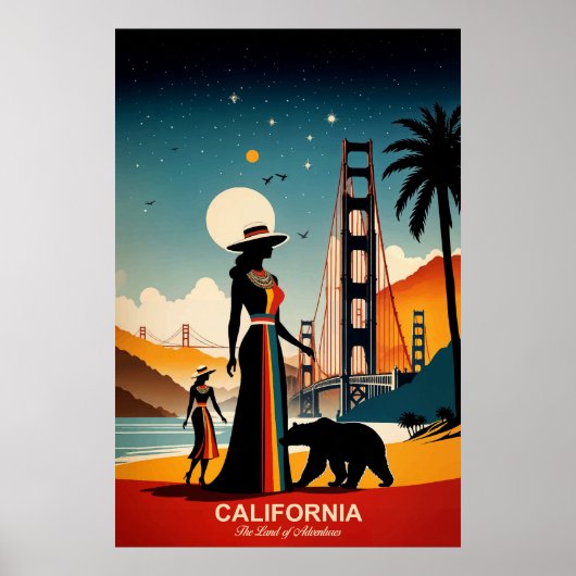 Californië: Reisposter voor The Land of Adventures Poster (Voorkant)