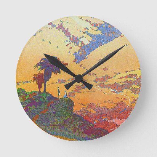 Californië Reizen Acryl Wandklok (Voorkant)