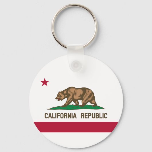 Californië Republic State Flag Sleutelhanger (Voorkant)
