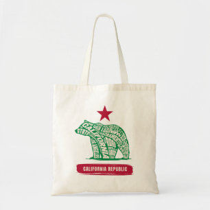 Californië Republiek Beer Typografie Tote Bag