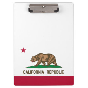 Californië Republiek Beer Vlag: Cali Gouden Staat Klembord